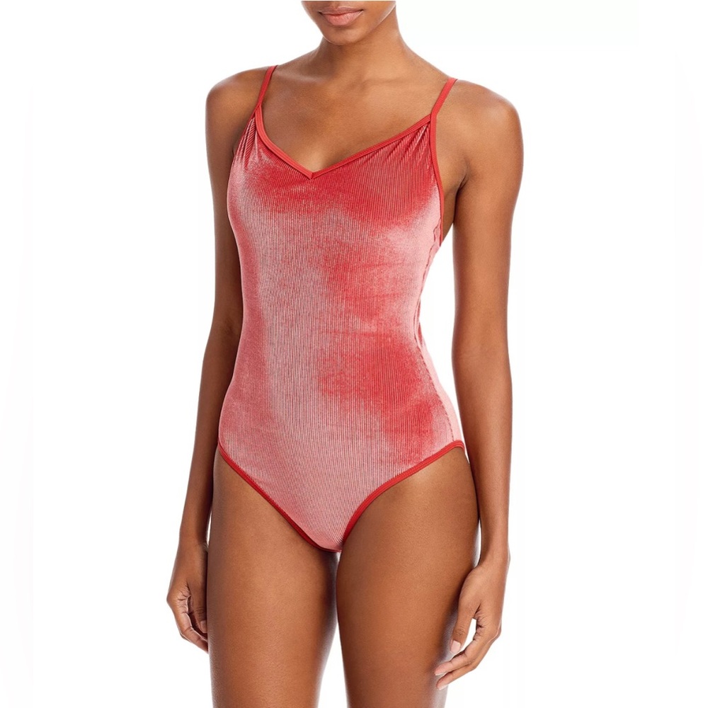 Onia NWT one-piece red velvet bathing suit S Jane